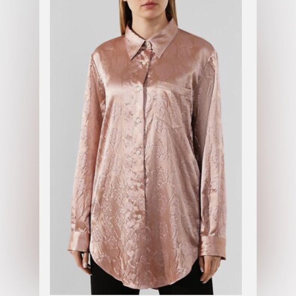 ACNE Studios Sophi Shiny Floral Embossed Shirt Dress Size 32 (XS) (see chart)